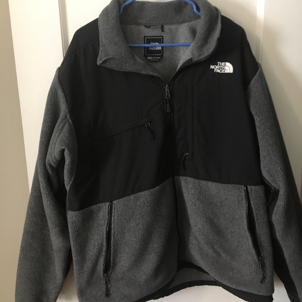 MENS NORTH FACE DENALI GRAY FLEECE JACKET XL
